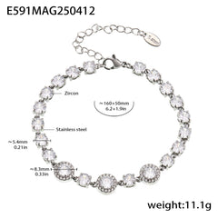 Round Halo Cubic Zirconia Bracelet