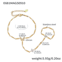 18K Gold-Plated Cubic Zirconia Hand Chains