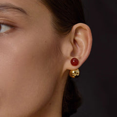 Marielle Red Agate Pearl Stud Earrings