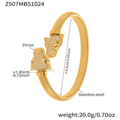 18K Gold-Plated Sculptural Animal Motif Bangle