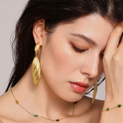 18K Gold-Plated Fluted Shell Drop Earrings
