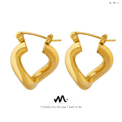 18K Gold-Plated Sculptural Twisted Hoop Earrings