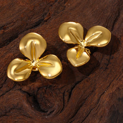 Sculptural Flower Stud Earrings