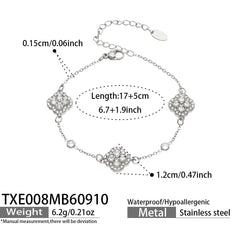 Four-Petal Cubic Zirconia Flower Jewelry