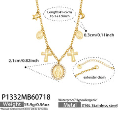 18K Gold-Plated Cross Pendant Necklaces