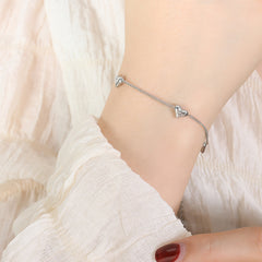 Cubic Zirconia Heart Necklace, Bracelet & Stud Earrings