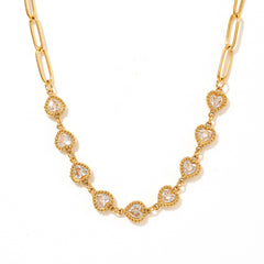 Heart Halo Cubic Zirconia Necklace