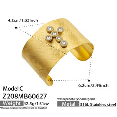 Wide Cubic Zirconia Open Cuff Designs