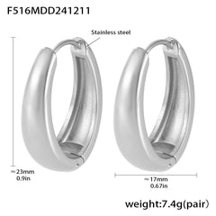 Polished Oval Hoop Earrings
