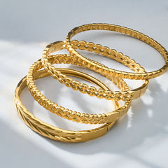Textured Gold-Tone Bangle Designs