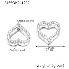 Heart Cubic Zirconia Reversible-Style Earrings