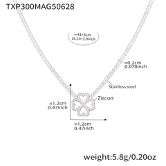 Cubic Zirconia Four-Petal Flower Jewelry