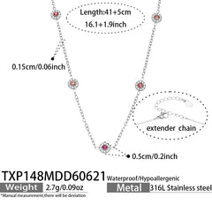 18K Gold-Plated Color Cubic Zirconia Station Jewelry