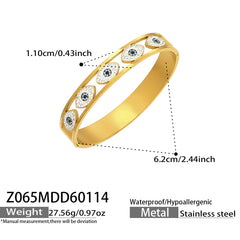 18K Gold-Plated Sparkling Clasp Bangle Designs