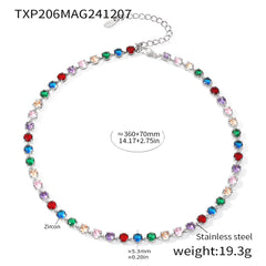 18K Gold-Plated Cubic Zirconia Tennis Necklace or Bracelet
