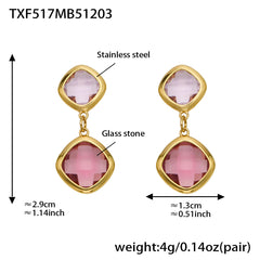 18K Gold-Plated Faceted Glass Accent Jewelry