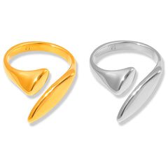 Sculptural Seed-Shaped Open Ring