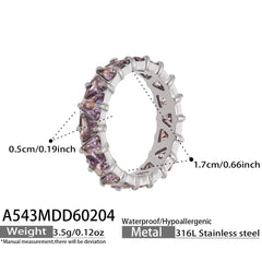 Triangle Cubic Zirconia Band Ring