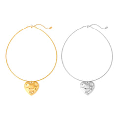 Molten-Style Heart Pendant Collar Necklace