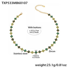 Color Four-Petal Cubic Zirconia Jewelry