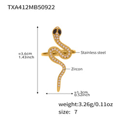 18K Gold-Plated Cubic Zirconia Snake Jewelry