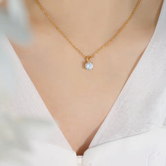 Round Cubic Zirconia Pendant Necklace