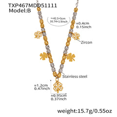 Two-Tone Clover Charm Necklace or Bracelet