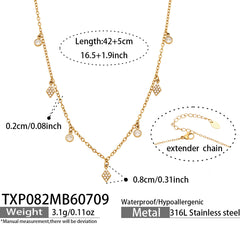 Cubic Zirconia Geometric and Flower Station Jewelry