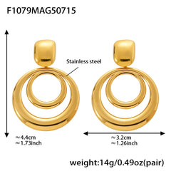 Sculptural Circle or Teardrop Drop Earrings