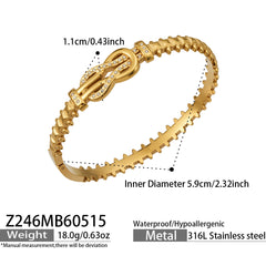18K Gold-Plated Cubic Zirconia Clasp Bangle Designs