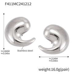 Sculptural Curved Teardrop Stud Earring Designs