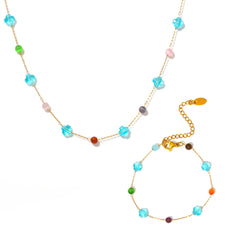 Multicolor Natural Stone Necklace or Bracelet