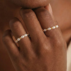 Shell Pearl-Look Bead Ring