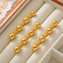 18K Gold-Plated Triple Teardrop Earrings