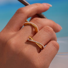 Shell Pearl-Look and Sparkling Open Ring Designs
