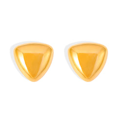 18K Gold-Plated Rounded Triangle Stud Earrings