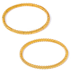 Gold-Tone Textured Bead Bangle Designs