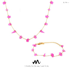 Pink Natural Stone Necklace or Bracelet