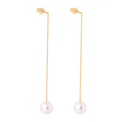 Shell-Pearl-Look Threader Earrings