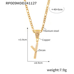 Cubic Zirconia Script Initial Pendant Necklace