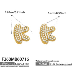 18K Gold-Plated Cubic Zirconia Initial Earrings