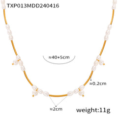 Freshwater Pearl Geometric Necklace & Bracelet