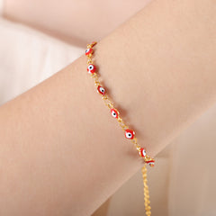 Enamel Eye Motif Necklace or Bracelet