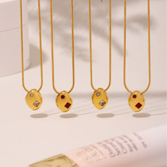 Geometric Cubic Zirconia Pendant Necklace or Ring