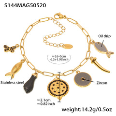 Enamel Charm Bracelet, Anklet or Pendant Pack