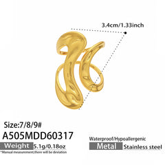 Gold-Tone Sculptural Stainless Steel Rings