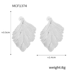 Textured Leaf Drop Earrings