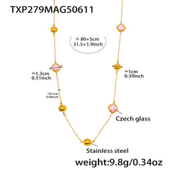 Faceted Czech Glass Long Necklace