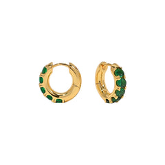 Nadine Emerald-Tone Pavé Stud Earrings