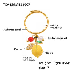 18K Gold-Plated Lemon Charm Jewelry